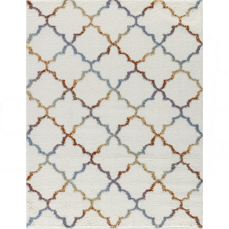 Ivoire 7 pi 10 po X 9 pi 10 po Tapis à poils longs, Rectangle 7 pi 10 po x 9 pi 10 po