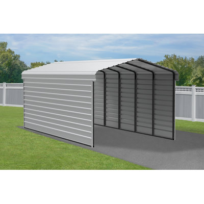 Steel Carport With 2 Side Wall Kits, 12X24X9
