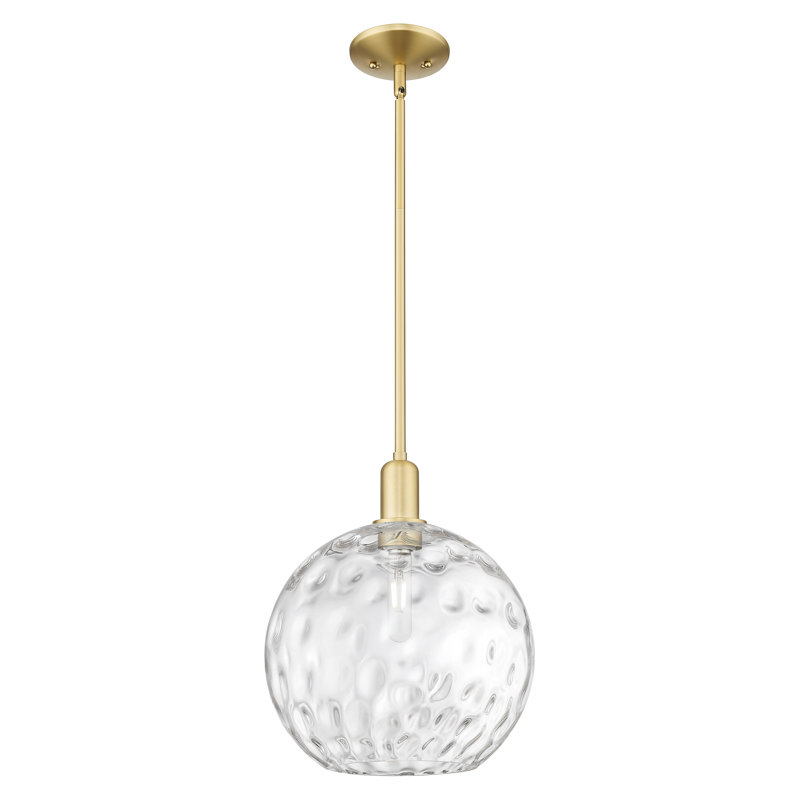 Mini-luminaire suspendu 1 lumière Arcadia - Sevier, Or satiné, H 10,5 po x l 12 po x P 12 po