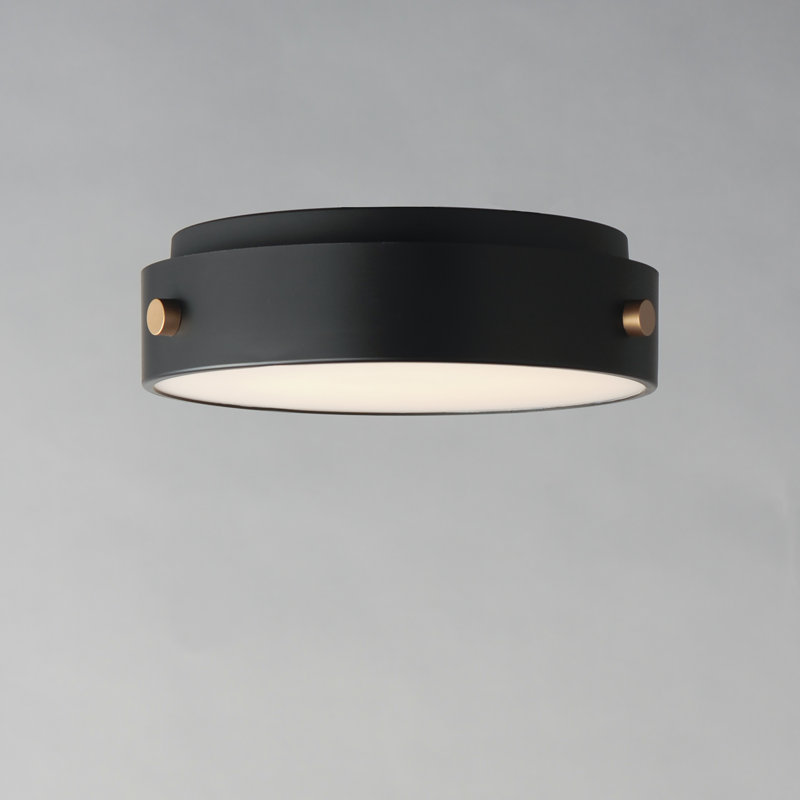 Plafonnier encastré d'extérieur noir / laiton antique 12 W Rivet