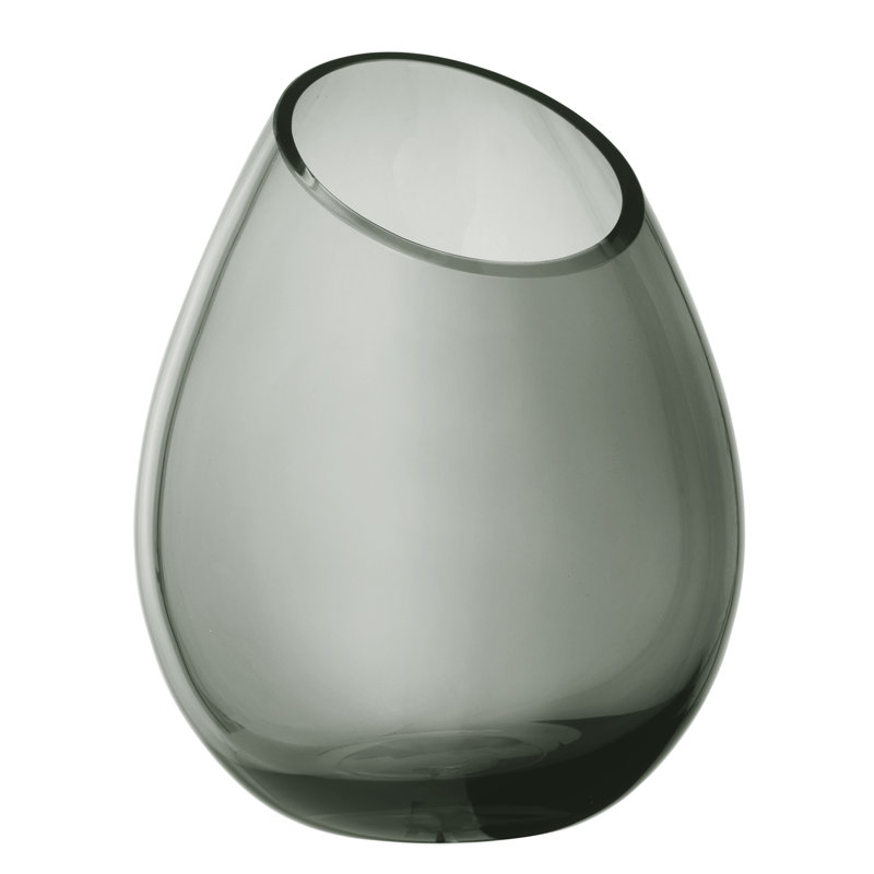 Drop Glass Table Vase, 9.45" H x 7.48" W x 7.48" D, Smoke