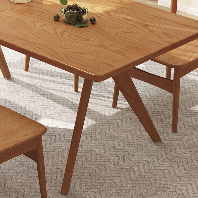 Nordic Ash Wood Dining Table, 29.5"H x 78.7"L x 35.4"W