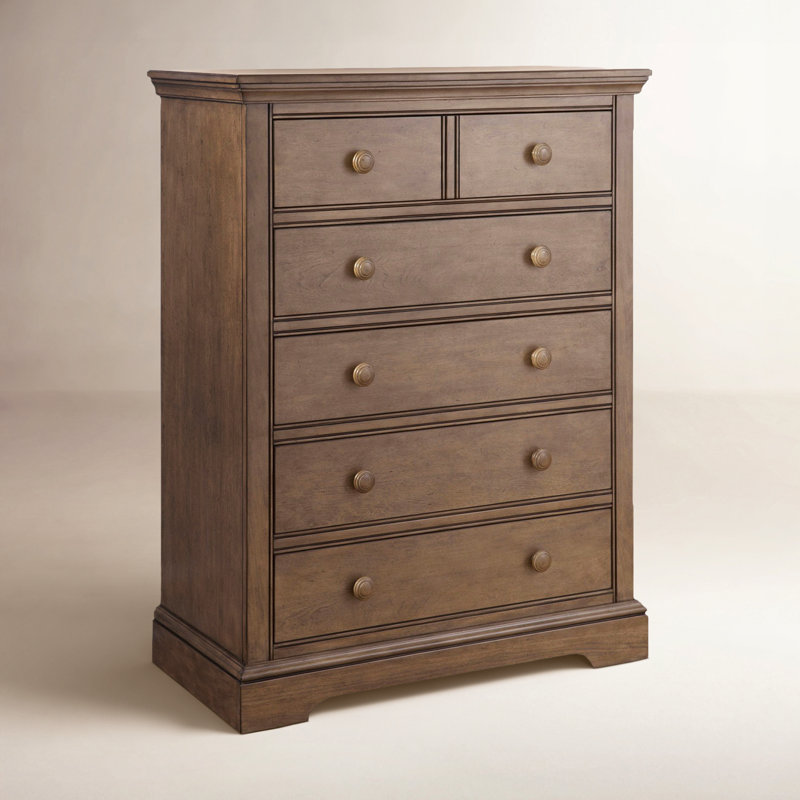 Commode 5 tiroirs Charte, Noix de cajou
