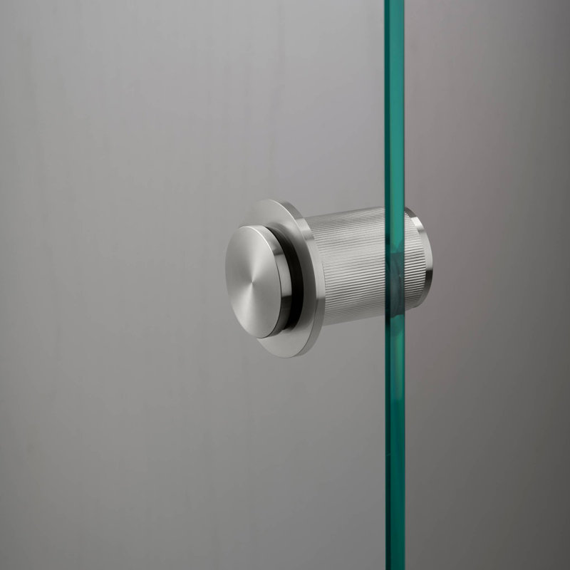 Cylindrical Knob with Round Rosette, Steel