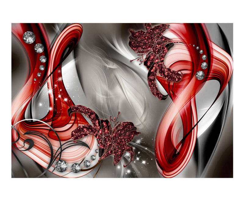 Murale pelez et collez - Zaharie, L 41,3 po x l 57,9 po, Rouge