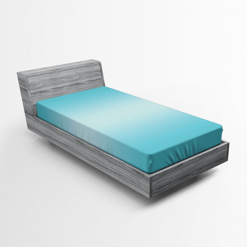 Microfiber Abstract Fitted Sheet, Twin Fitted Sheet, Turquoise, 100% Brushed microfiber fabric