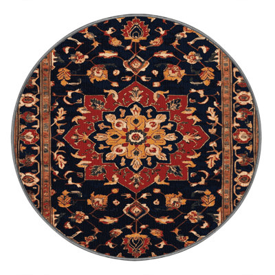 Machine Washable Persian Purple Area Rug