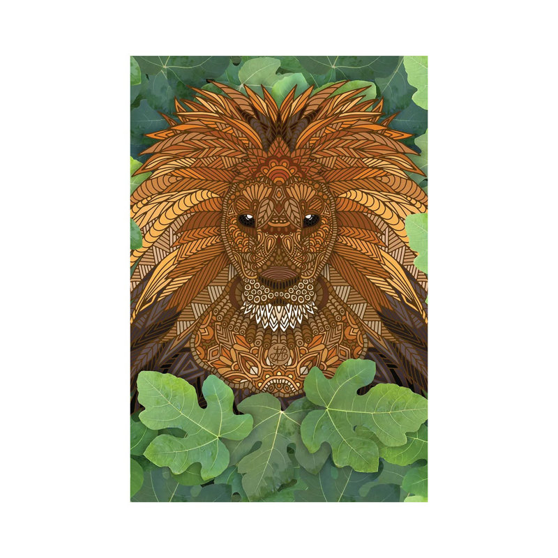 Lion King of the Jungle 1 Piece Wrapped Canvas Painting, 101.6cm H x 66.04cm W x 1.9cm D