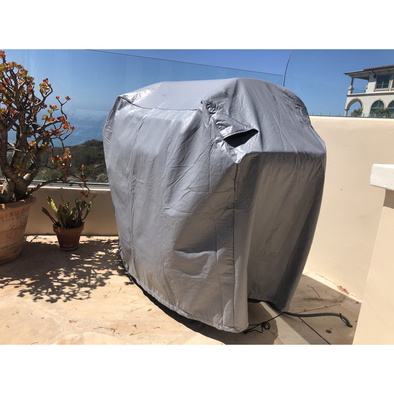 Covered Living BBQ Grill Cover – 84" Heavy-Duty Grey Vinyl Waterproof Outdoor Grill Cover, All-Season Weather Resistant Protection, Durable Fade-Resistant Finish