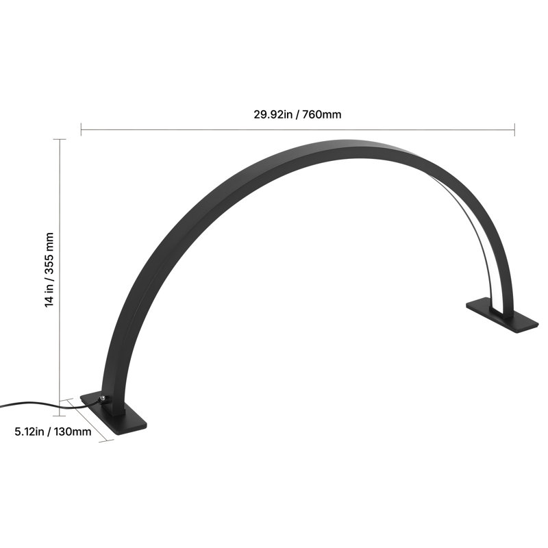 Lampe de bureau à clou demi-lune 30 W avec support pour téléphone Nail