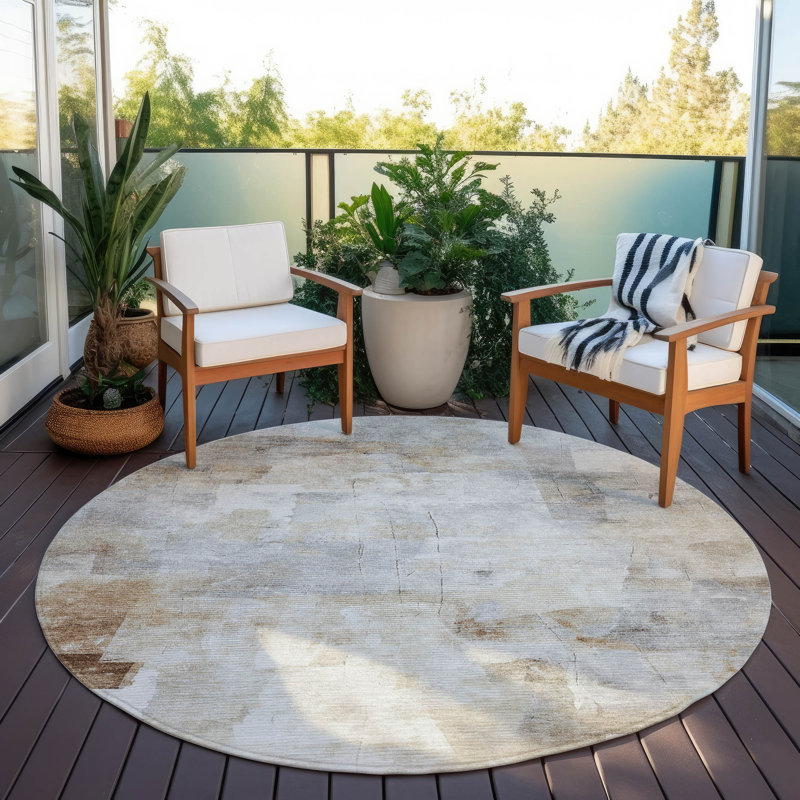 Tapis ivoire intérieur / extérieur Braeain, 8 pi x 8 pi