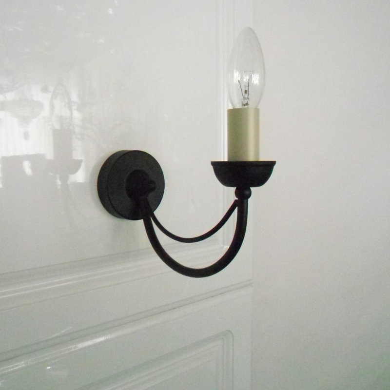 Rhoda Candle Wall Light, Matte Black