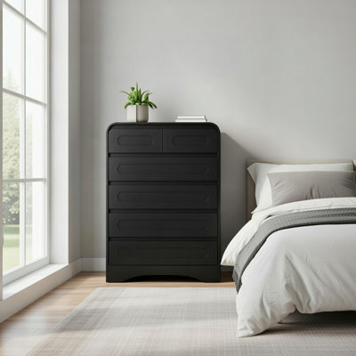 Catoe Dresser 6 Drawer, Black