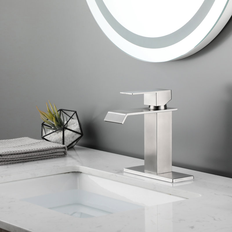 Robinet de meuble-lavabo de salle de bain, contrôle de débit facile, nickel brossé, acier inoxydable et lavabo à poignée simple de conception luxueuse, accrédité