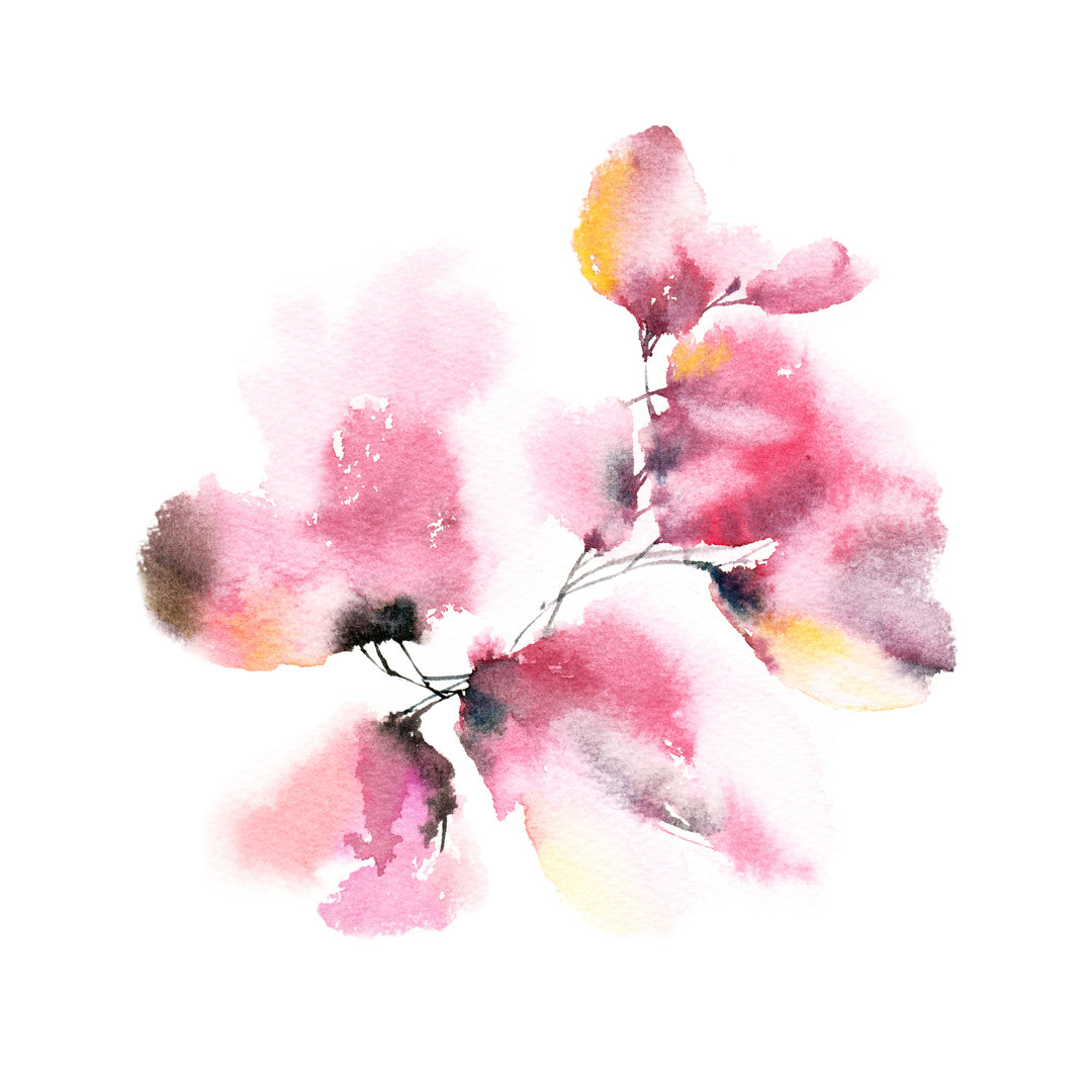 Aquarell-Blumengemälde - Leinwandgemälde auf Wrapped Canvas