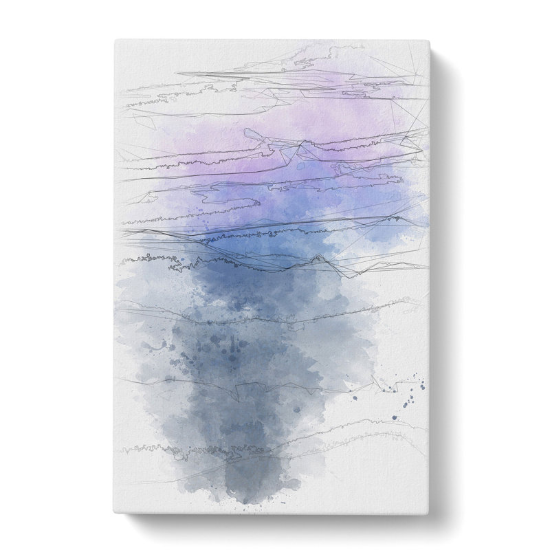 View of a Mountain Range - Wrapped Canvas Drawing Print, 60cm H x 40cm W x 3cm D
