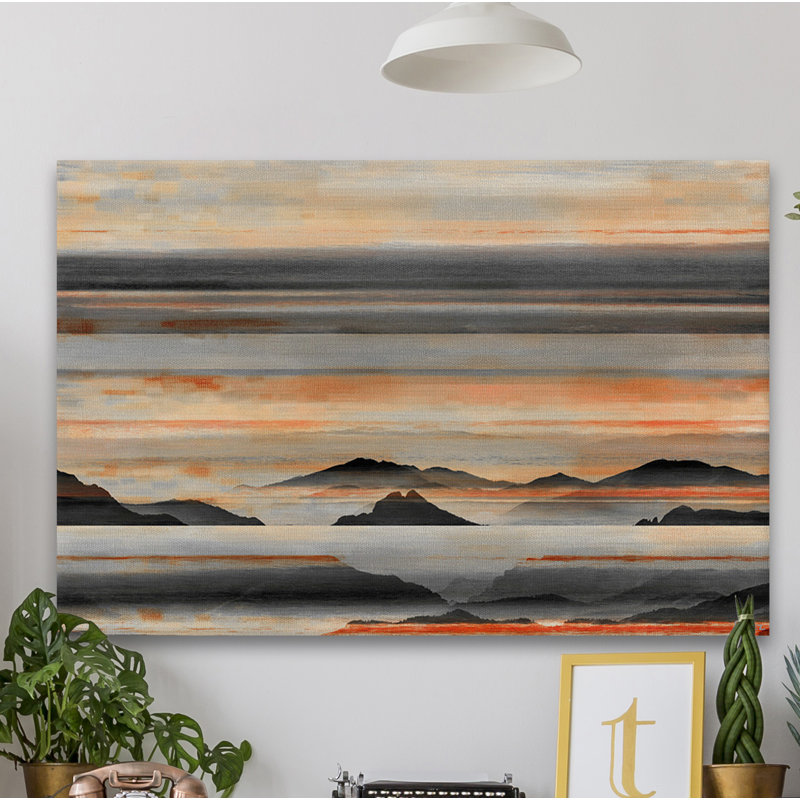 " Desert Mountains " Painting Print, 40" H x 60" W x 1.5" D