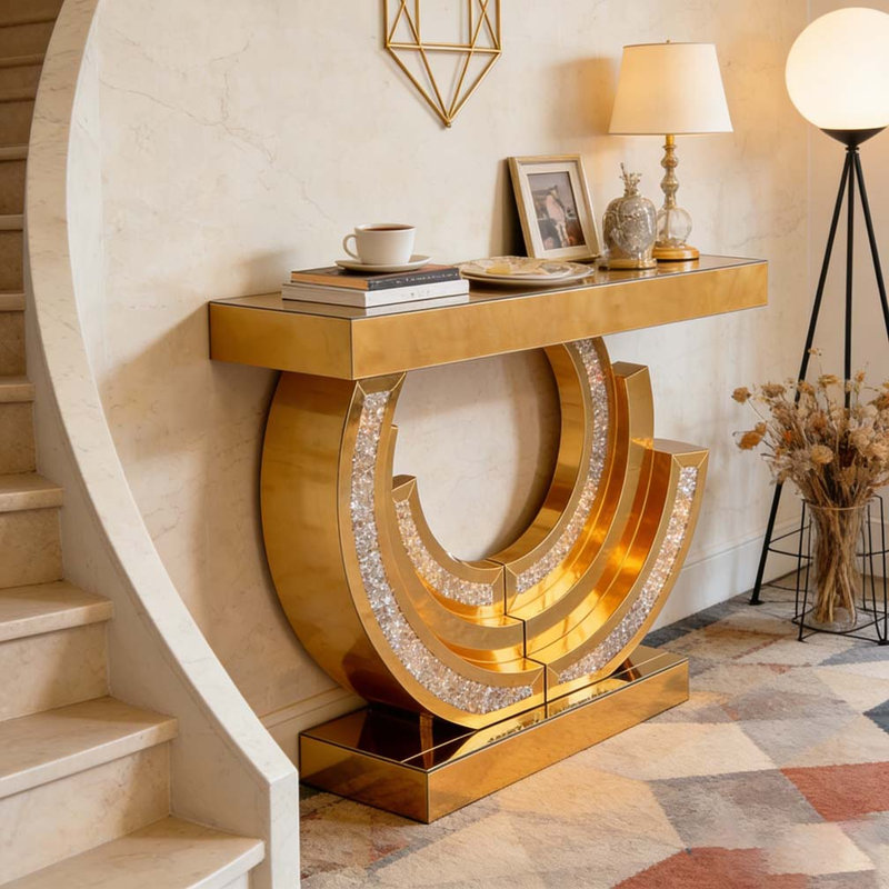 Console à miroir avec hall d'entrée, Brun