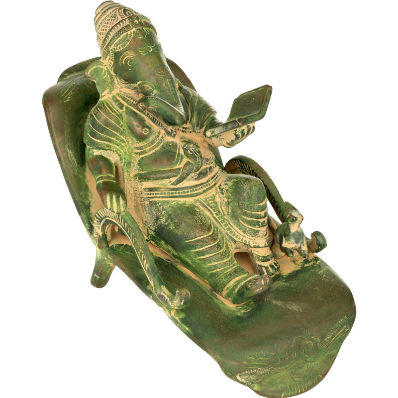Ganesha lisant la figurine Mahabharata, Vert