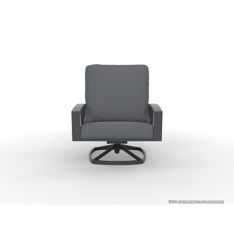 Arc Outdoor Lounge Chair, Sahara Denim, Carbon Black