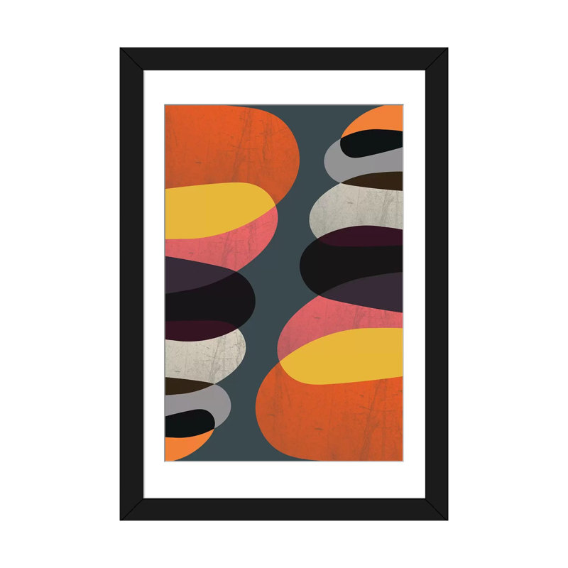 « graphic i », impression sur toile, H 32 po x l 24 po x P 1 po, Papier d'art encadré noir, Blanc