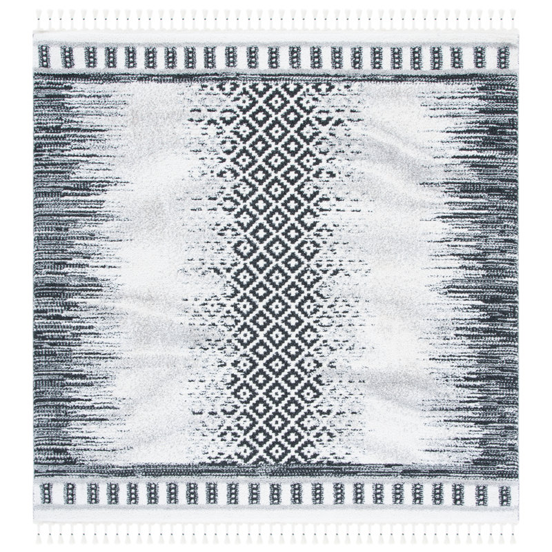 Weingarten Moroccan Tassel Shag Performance Geometric Rug, Square 6'7"