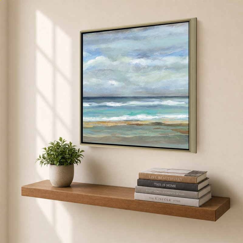 Bord de mer par Silvia Vassileva - impression sur toile, H 40 po x l 40 po, Champagne
