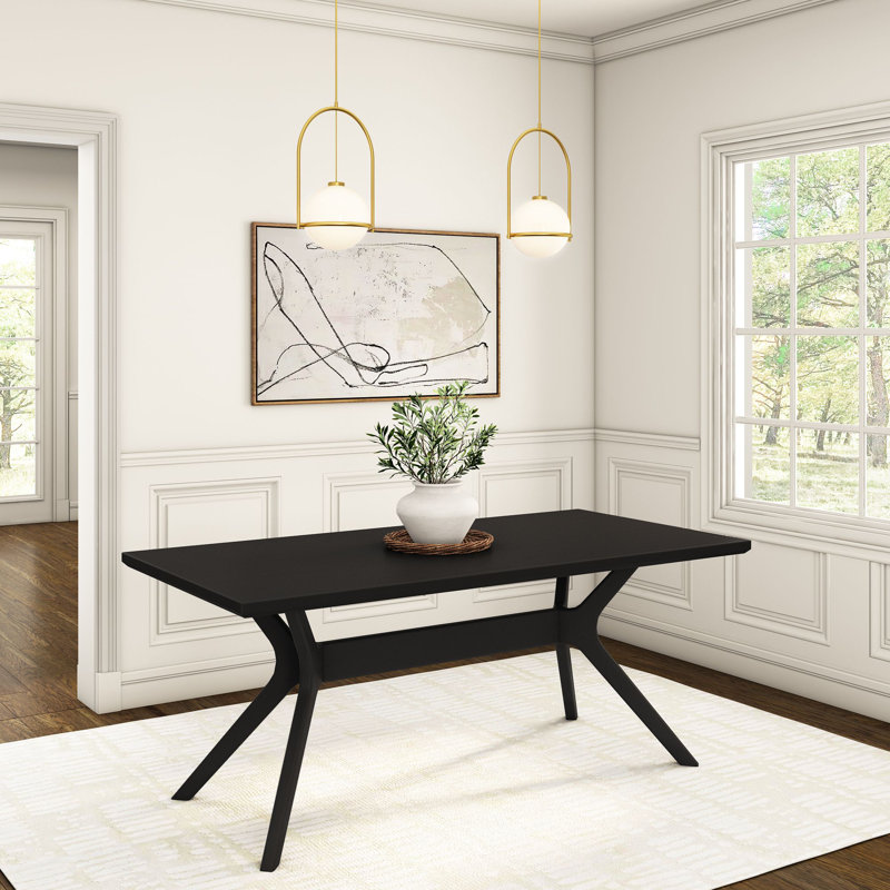 Table de salle à manger Muhsina, Noir, H 30 po x l 72 po x P 35,75 po