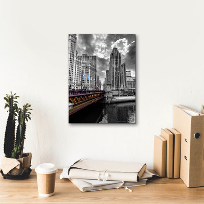  «Michigan Bridge» par Dante Plata, art mural sur toile, 12 po x 16 po