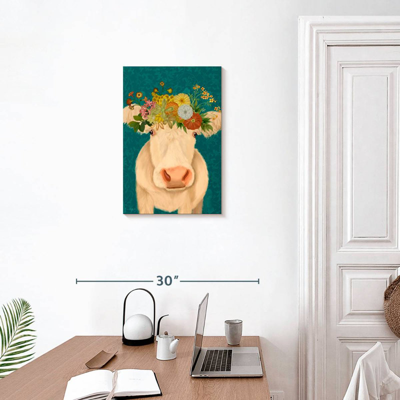 Brampt Cow Cream Bohemian I, 24" H x 16" W