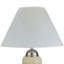 Lampe de table haute 27 po en céramique, en forme d'urne avec finition argent / ivoire, abat-jour en lin-429265584-429265586