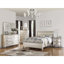Table de chevet classique Classic Finition beige / blanc ou table de chevet 2 tiroirs argent antique