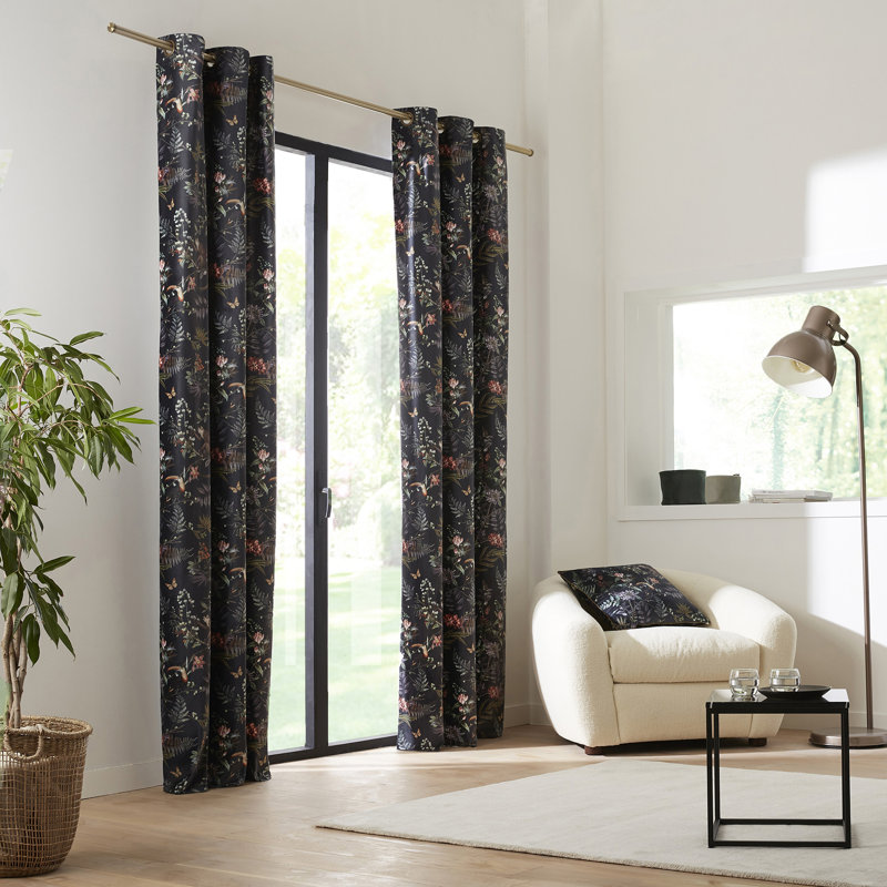 Room Darkening Curtain Single Panel, Width 145 x Drop 268 cm