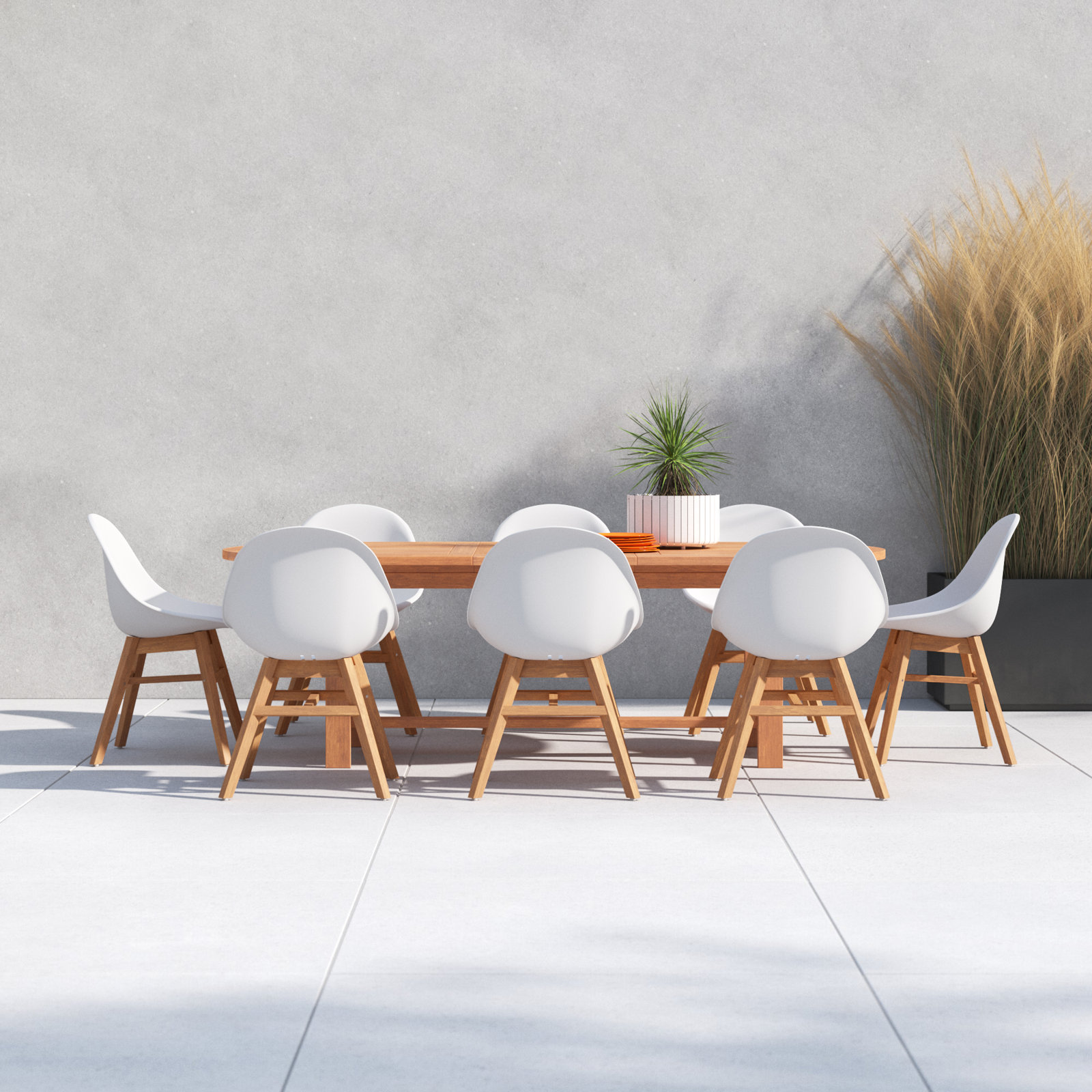 Anautica 93" Eucalyptus Patio Dining Set