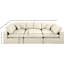 Canapé modulaire réversible de 120 po en similicuir de large avec repose-pieds-87141481