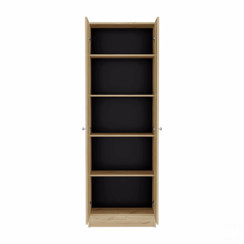 Armoire de rangement Pipestone, cinq tablettes, Brun
