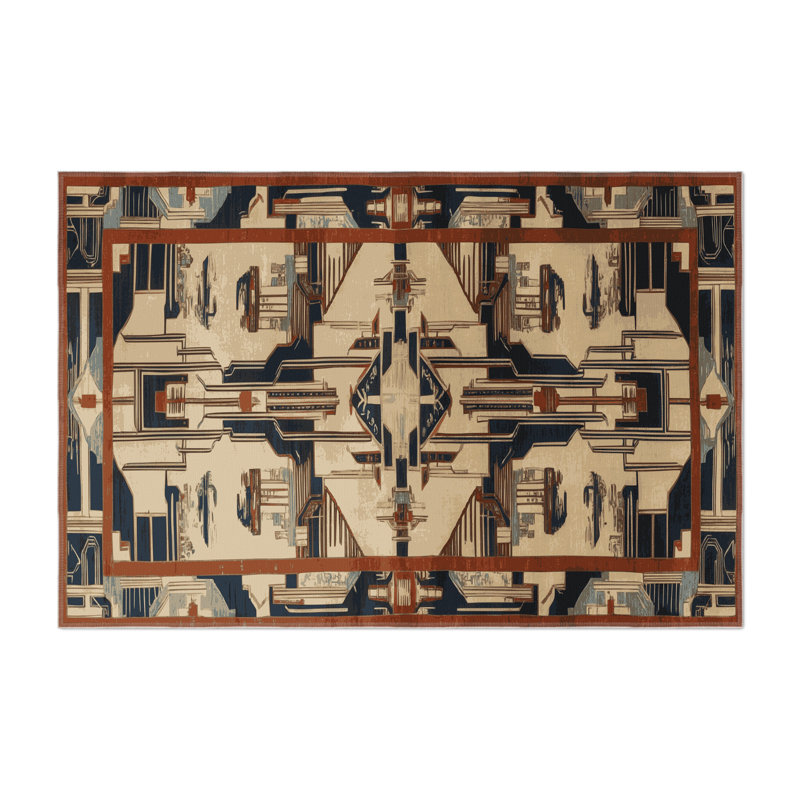 Tapis intérieur et extérieur ArtDeco, Rectangle 5 pi x 7 pi