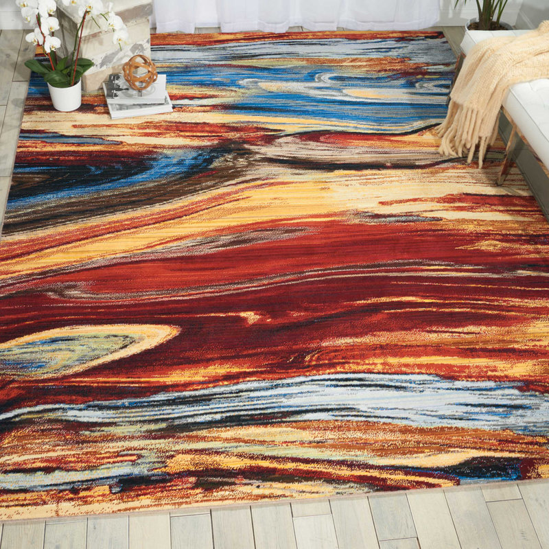 Abstract Indoor Rug, Rectangle 8 pi 6 po x 11 pi 6 po