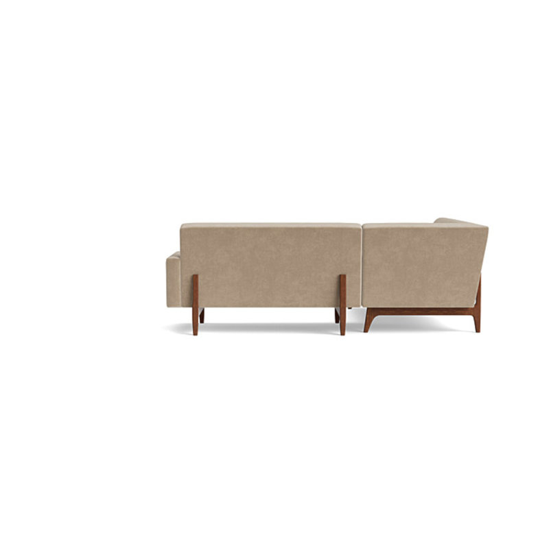 Tyler Sectional With Bumper (95" X 95"), Left Hand Facing, Velvet - Beige