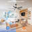 52'' 5-Blade Modern Black Ceiling Fan with Light, Remote Control, Reversible DC Motor & Dual-Finish Blades-1876469860