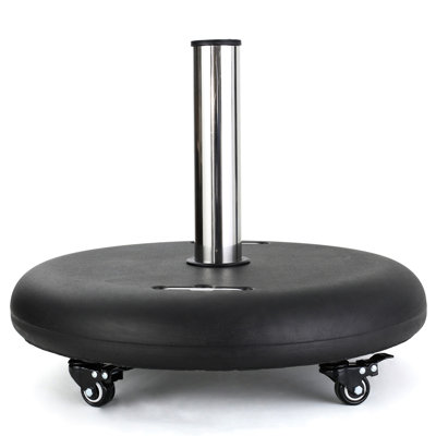 Stable Patio Umbrella Support Base In Black Stainless Steel - 21.3" Square Heavy-duty Garden Stand Steel, X 3.15