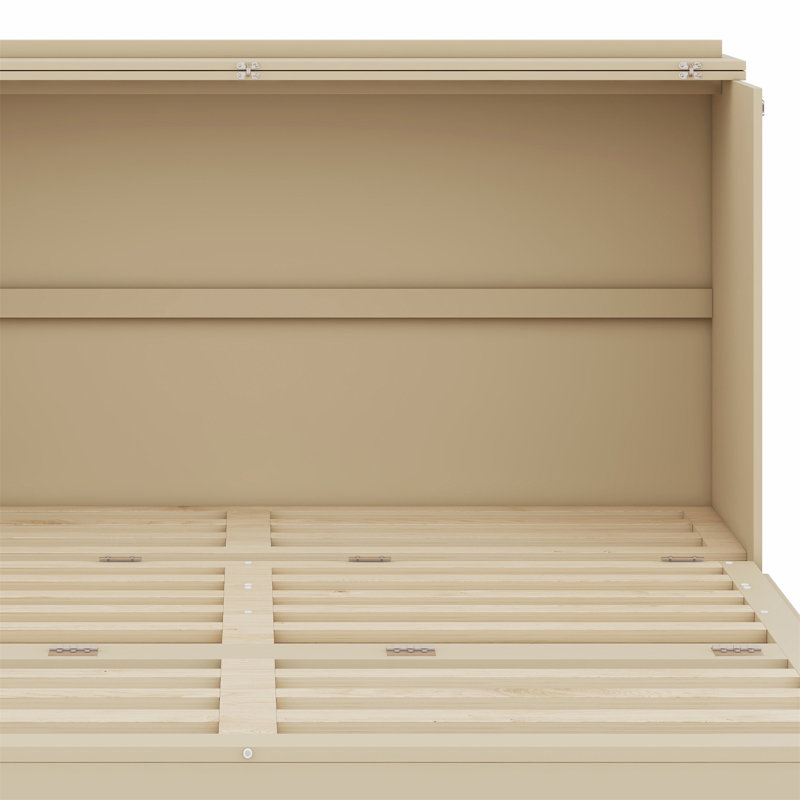 Murphy Bed With Large Drawers, Gold, Full