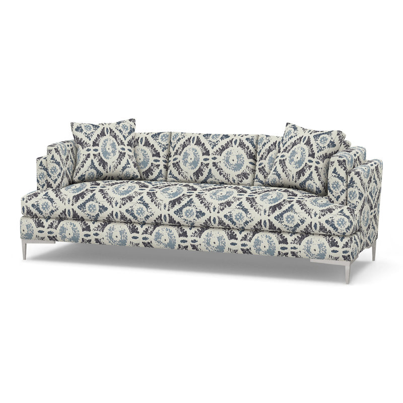 Aiden Upholstered 90.5'' Sofa, Stainless Steel, Perigold Wittstock Indigo