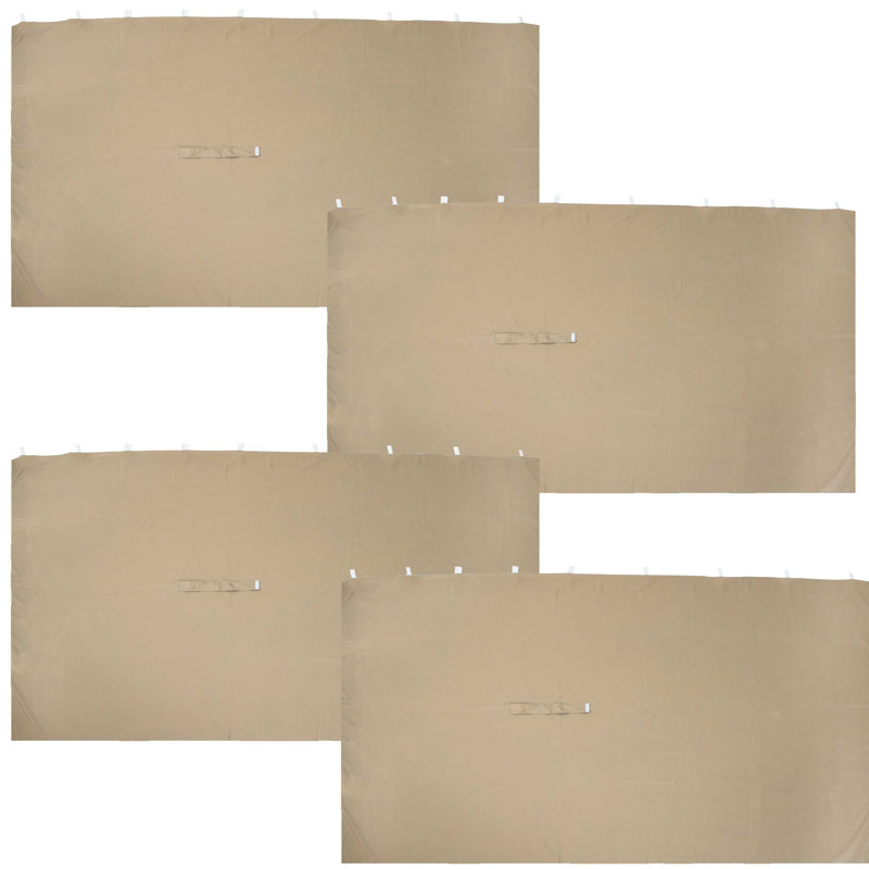 Ensemble de rideaux 4 pièces en polyester 125 po x 77 po Athena Arlmont & Co. - Brun clair, Brun clair