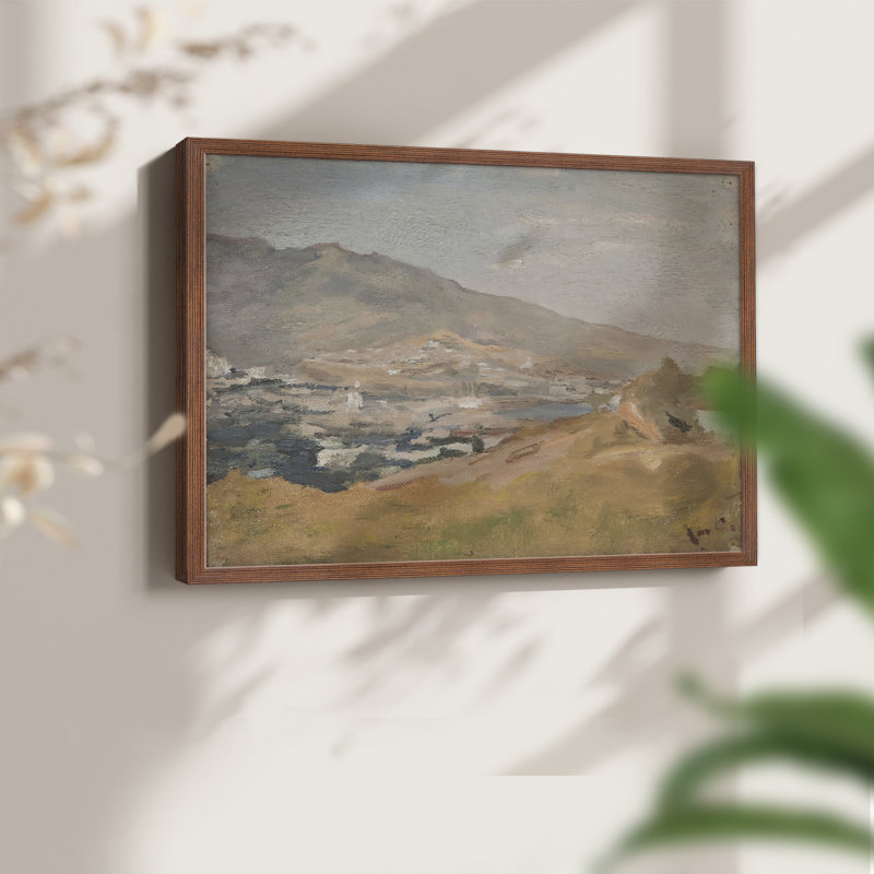 Paysages rétro-cccl - reproduction encadrée - reconstituable, H 8 po x l 10 po, Noyer