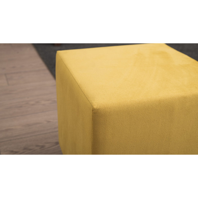Repose-pieds carré 15,7 po Besednice, Mélange de polyester jaune
