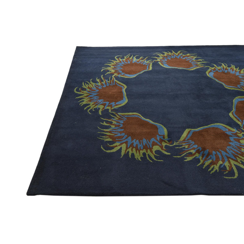 Tapis carré bleu marine Orlando
