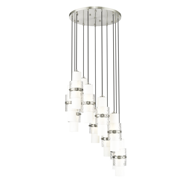 Lustre à 11 lumières Bryelle, Nickel brossé