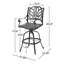 Tabouret pivotant en fonte d'aluminium