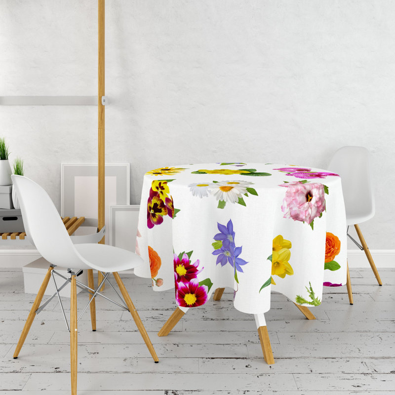 Elegant Round Tablecloth, 100% Polyester, 63.0 inches Diameter | 3D Printed Design, Machine Washable at 86°F | Perfect for Dining Room, Weddings & Special Occasions, Durable and Stylish Decoration